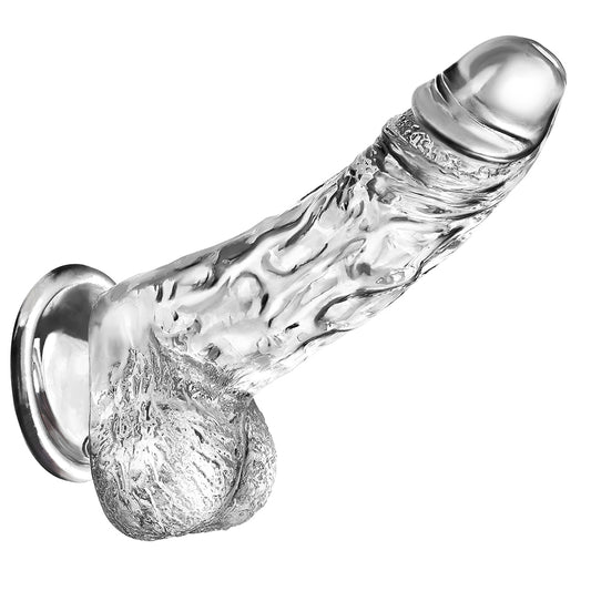 JKALYQ 8.8 Inch Clear Dildo Sex Toys - Realistic Dildos with Powerful Suction Cup for Women