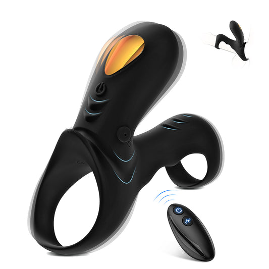 Vibraring Cock Ring Sex Toy for Men, 9 Vibrating Modes Male Penis Ring with G-Spot Clitoral Stimulator