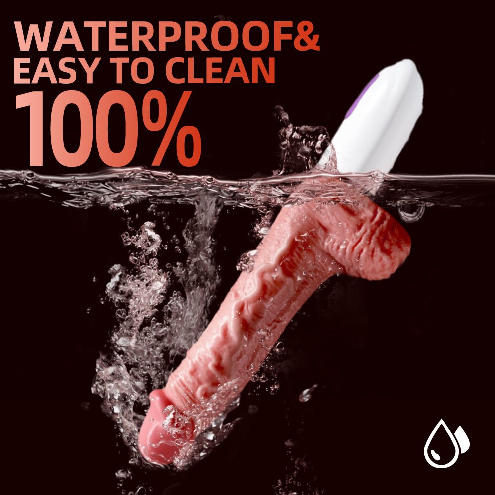 Silicone Electric Dildo Vibrator - 3-in-1 Vibration, Warming, Swing Mode