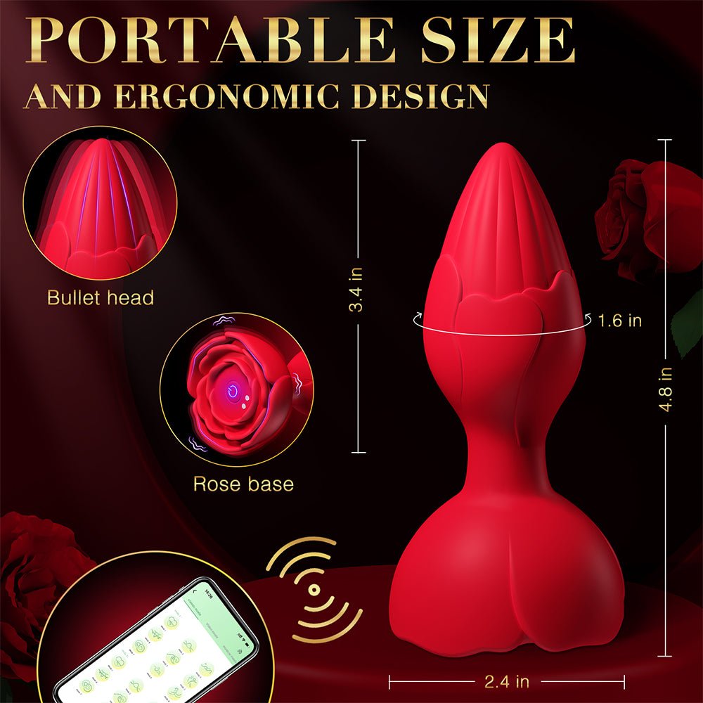 Vibrating Anal Plug Sex Toys -Silicone Vibrators Butt Plug with 9 Vibration Modes APP Remote Control Vibrator