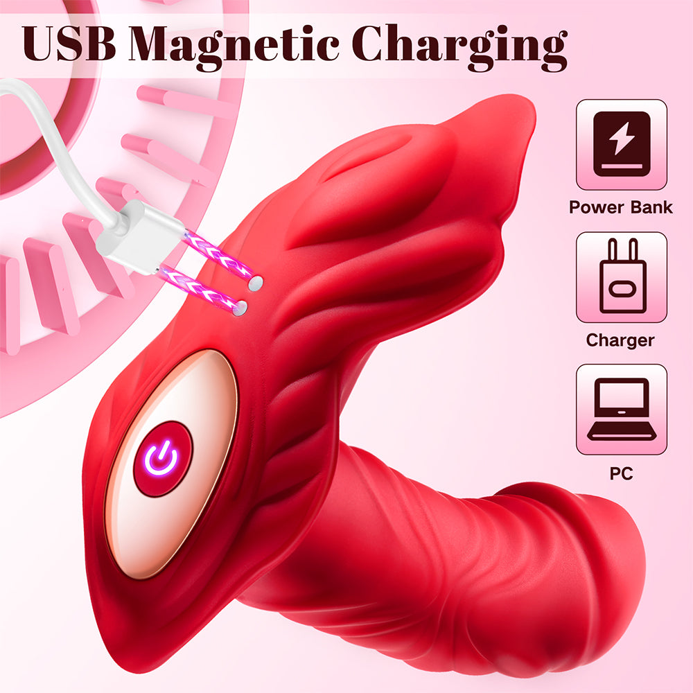 APP Remote Control Vibrator Sex Toys - Adult Toys Wearable Thrusting Dildo with 10 Thrusting