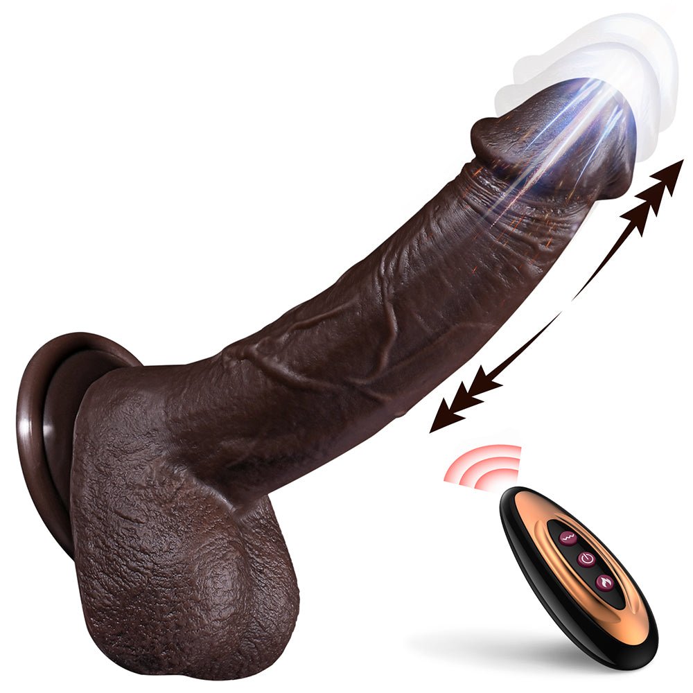 Thrusting Dildo Vibrator Sex Toys with 5 Thrusting 8 Vibration Modes, 9.5 inch Dildos for Women Realistic Vibrating Dildo