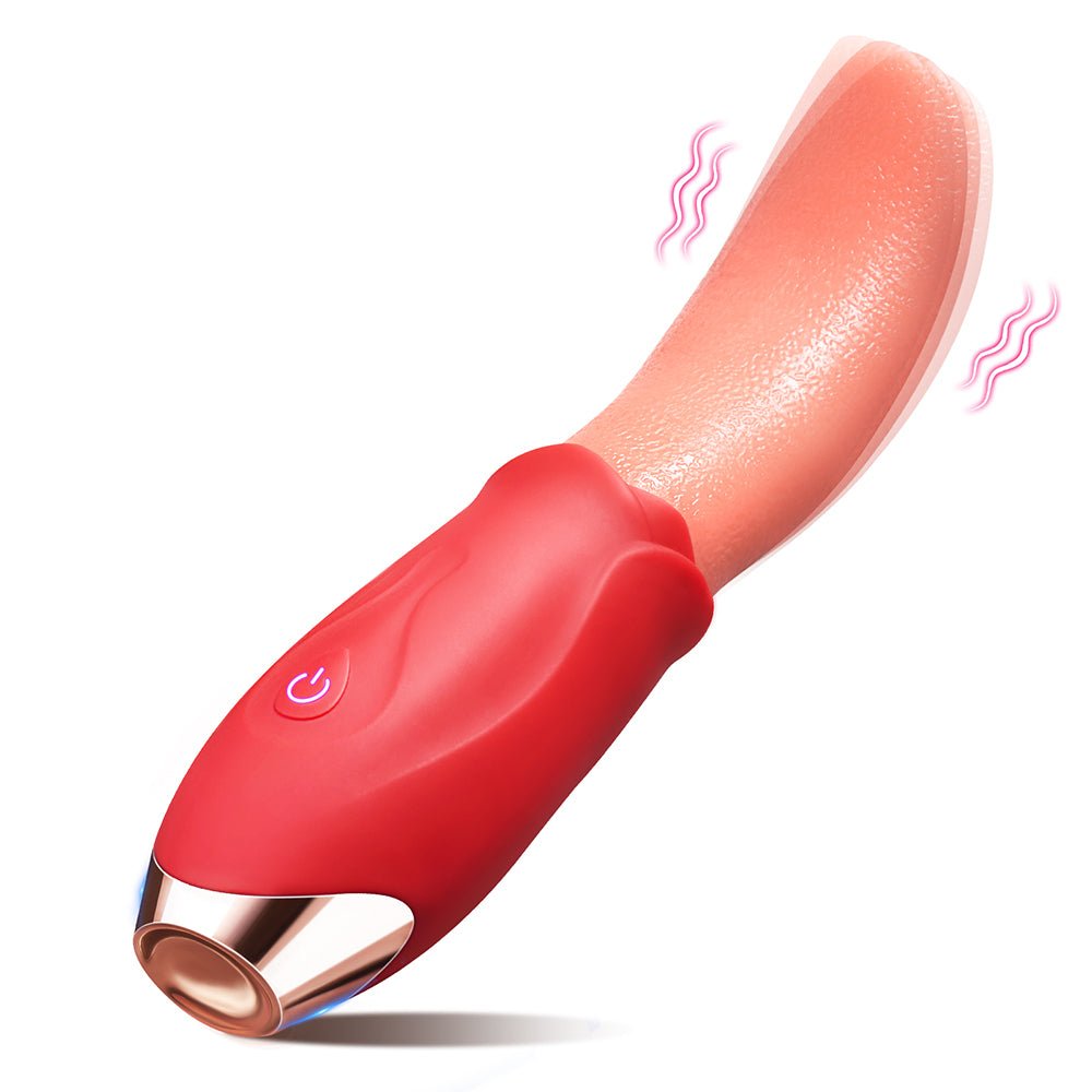 Rose Sex Toy Vibrator for Women - Clitoral G Spot Stimulator with 10 Tongue Licking Vibration Modes
