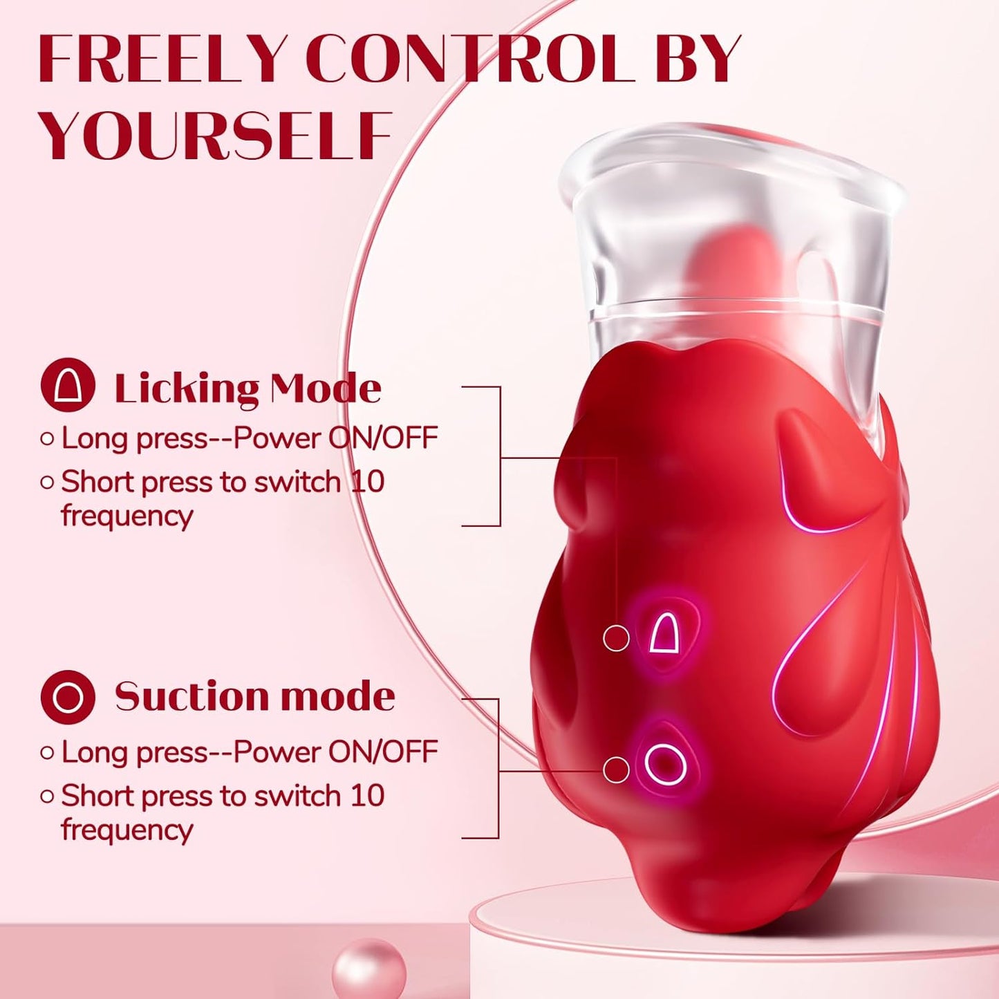 AAVIBE Rose Sex Toy Vibrator for Women - 2 in 1 Rose Sucking Sex Toys Nipple Toy Clits Vibrators Stimulator with 10 Tongue Licking 10 Suction Modes for Female Clitoral Stimulation,Adult Toys for Women Couple