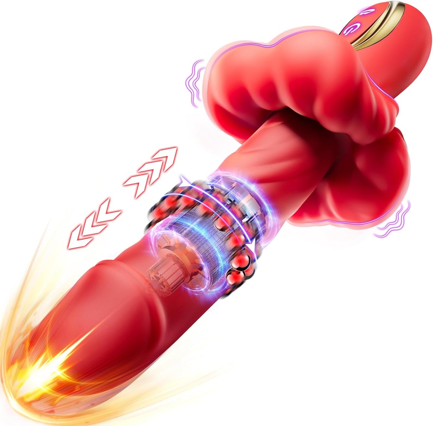 Experience Ultimate Pleasure: 3-in-1 Thrusting Dildo Rose Vibrator - Perfect for Clit & G-Spot Stimulation