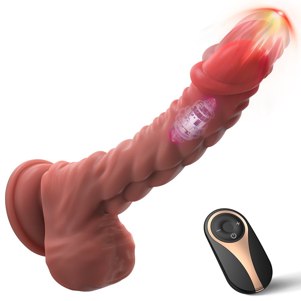 Remote Control Thrusting Dildo Vibrator Sex Toy 9.8 Inch Realistic Dildo with 7 Thrusting Modes, Vibrating Dildo Adult Toys with Strong Suction Cup