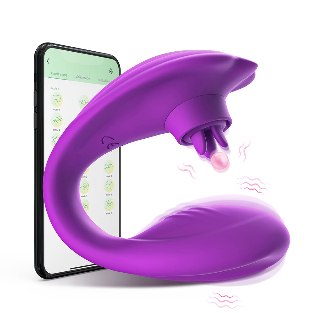 Remote Control Vibrator Sex Toy - Clitoral Licking G Spot Vibrator with 20 Modes, Couples Vibrator with APP