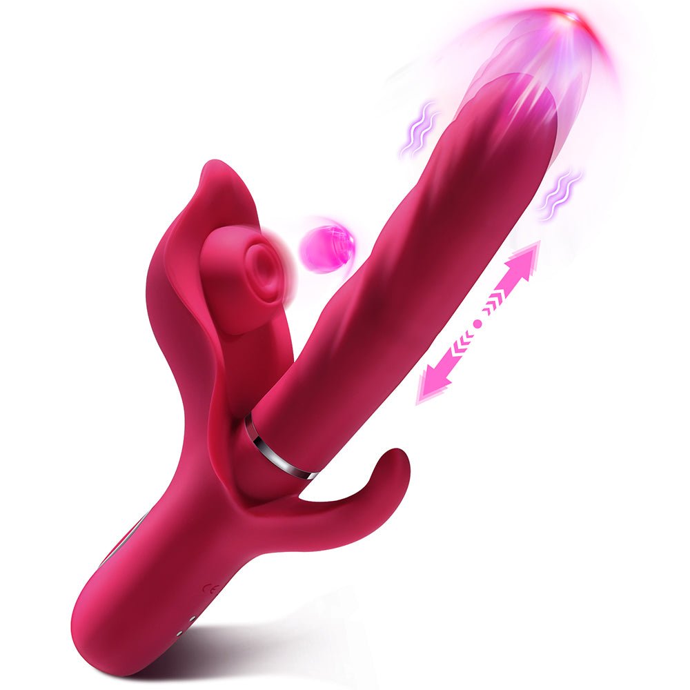 Premium 3-in-1 Rabbit Vibrator - Explore 10 Thrusting, 10 Flapping, and 10 Vibration Modes for Ultimate Women and Couples Pleasure