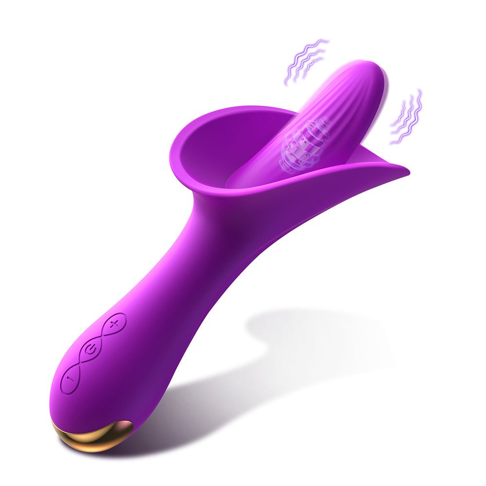 Clitoral Vibrator Rose Toy for Women & Couples,G-Spot Massager with 10 Tongue Licking Vibration Modes