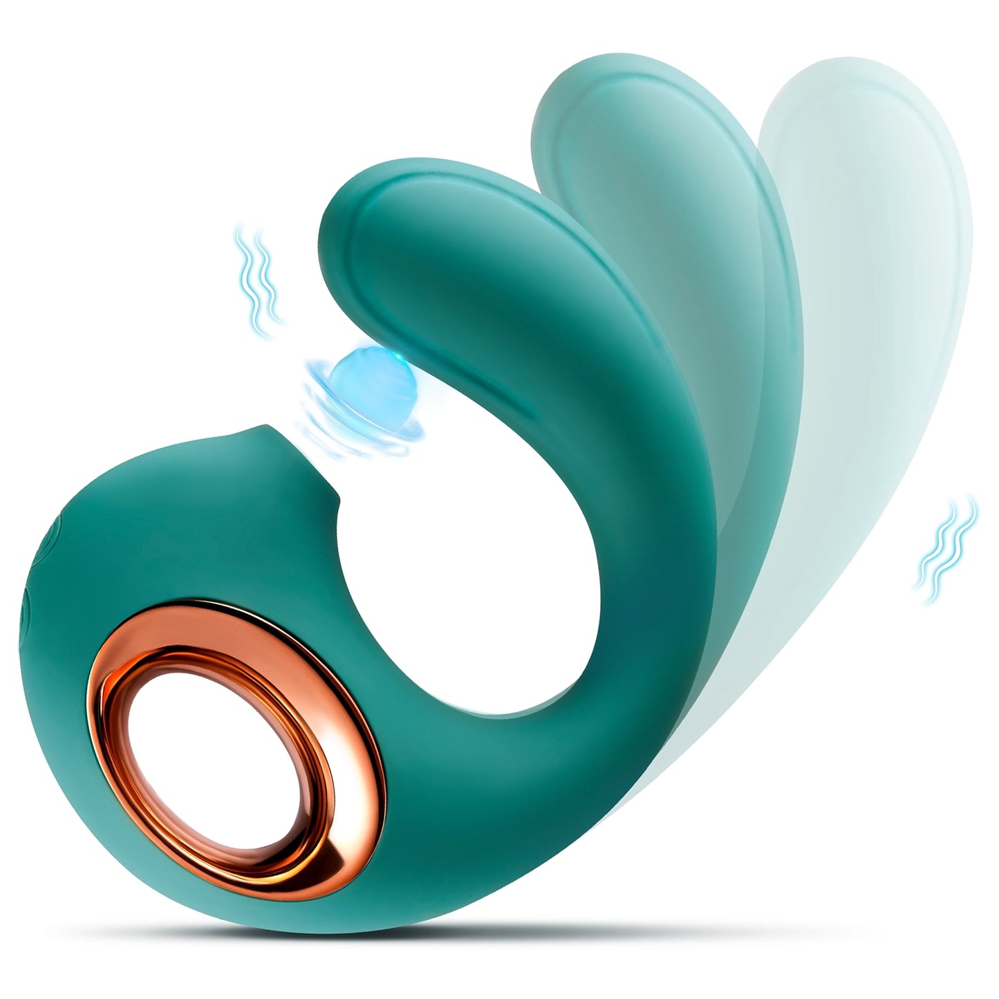 Green G Spot Vibrator - Double Stimulation Sex Toy with 12 Vibration & Licking Modes