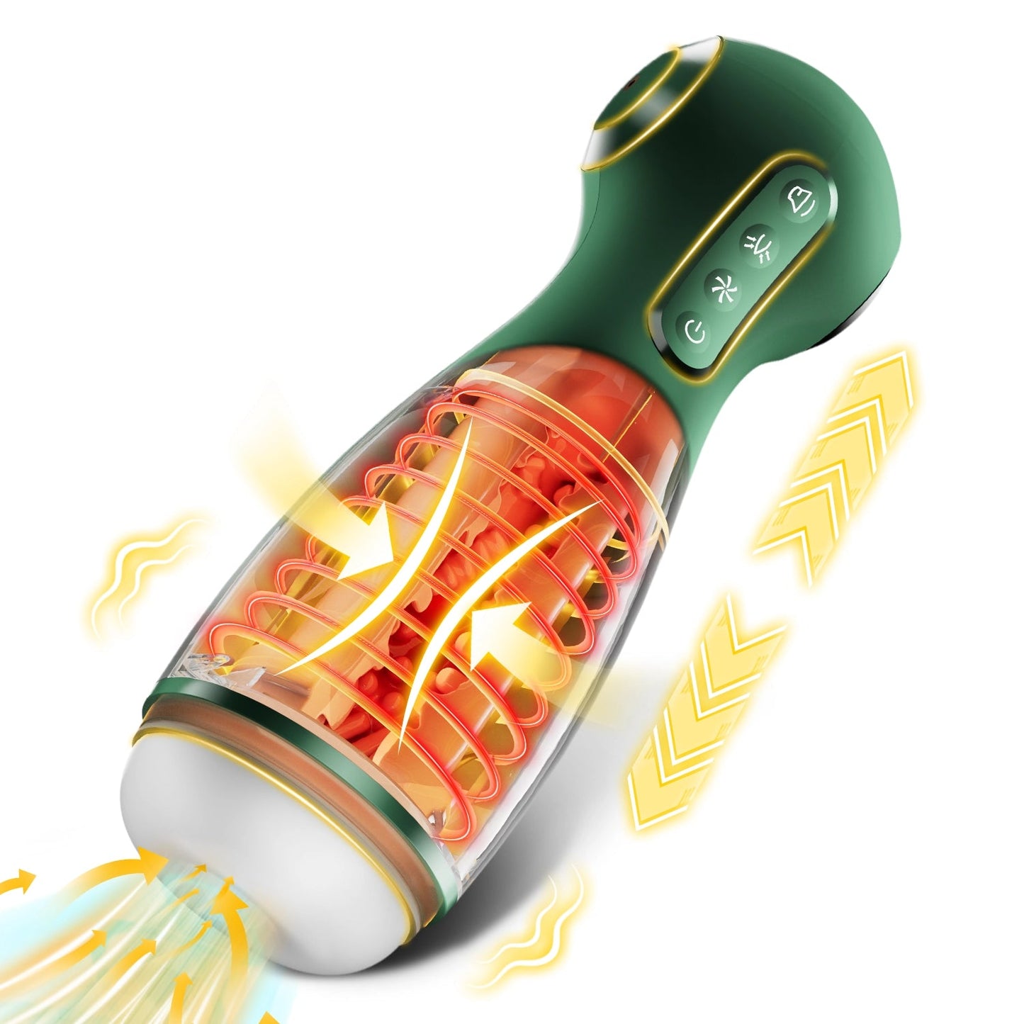 1pc Automatic Suction And Voice Output Male Masturbator Cup - Portable Vagina Blowjob Stroker With 9 Frequency Vibrations, 9 Types Of Clamping Suction, 9 Types Of Sucking, Multilingual Voice Output, Green Gradient New Silicone Penis Trainer - AAVIBE