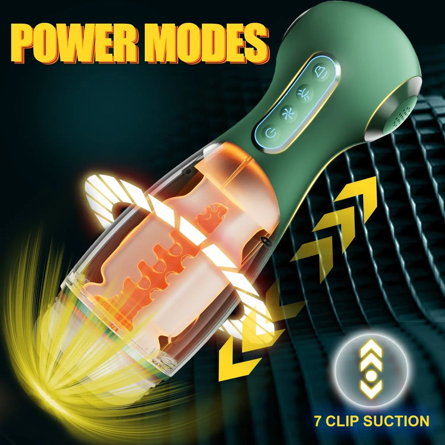 1pc Automatic Suction And Voice Output Male Masturbator Cup - Portable Vagina Blowjob Stroker With 9 Frequency Vibrations, 9 Types Of Clamping Suction, 9 Types Of Sucking, Multilingual Voice Output, Green Gradient New Silicone Penis Trainer - AAVIBE