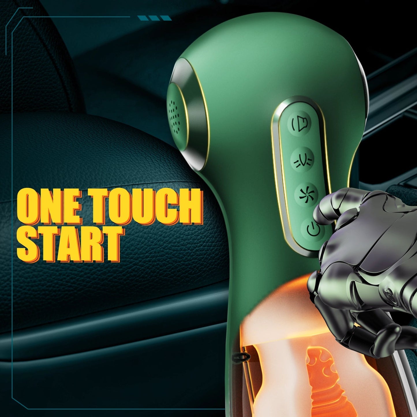 1pc Automatic Suction And Voice Output Male Masturbator Cup - Portable Vagina Blowjob Stroker With 9 Frequency Vibrations, 9 Types Of Clamping Suction, 9 Types Of Sucking, Multilingual Voice Output, Green Gradient New Silicone Penis Trainer - AAVIBE