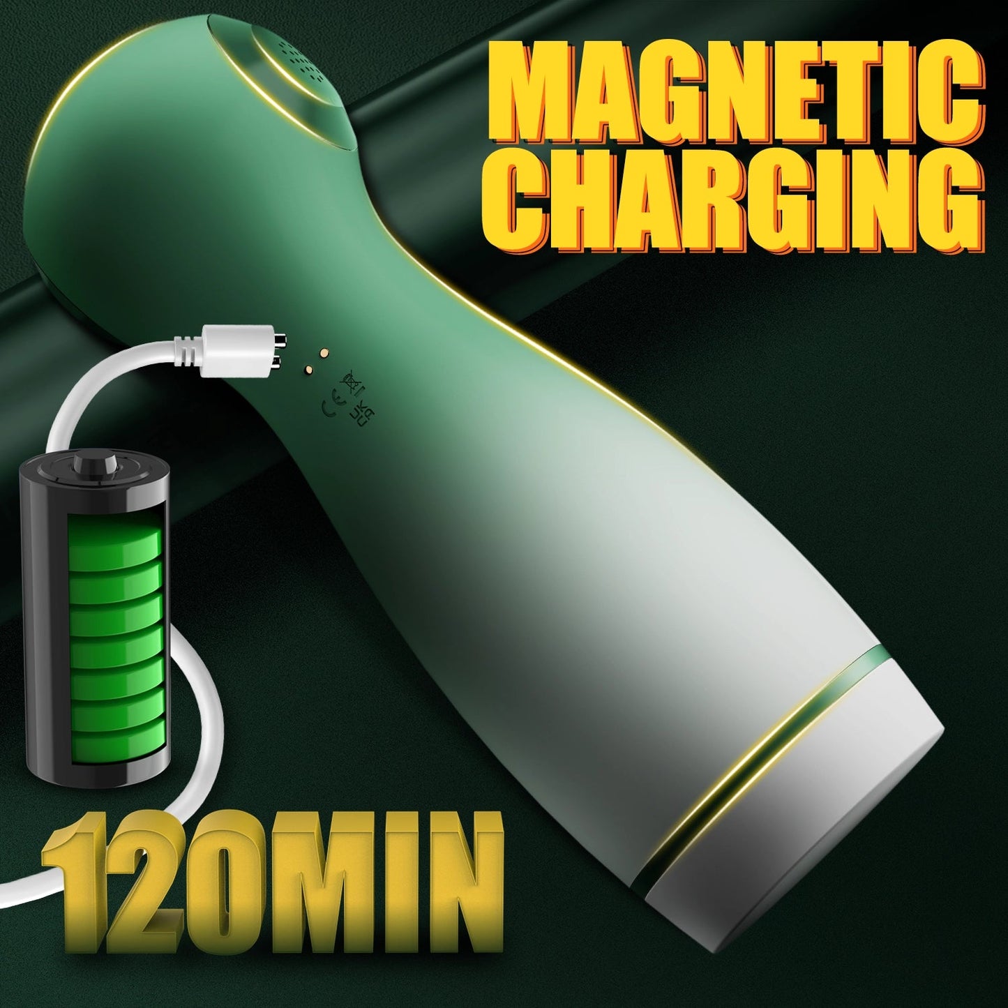 1pc Automatic Suction And Voice Output Male Masturbator Cup - Portable Vagina Blowjob Stroker With 9 Frequency Vibrations, 9 Types Of Clamping Suction, 9 Types Of Sucking, Multilingual Voice Output, Green Gradient New Silicone Penis Trainer - AAVIBE