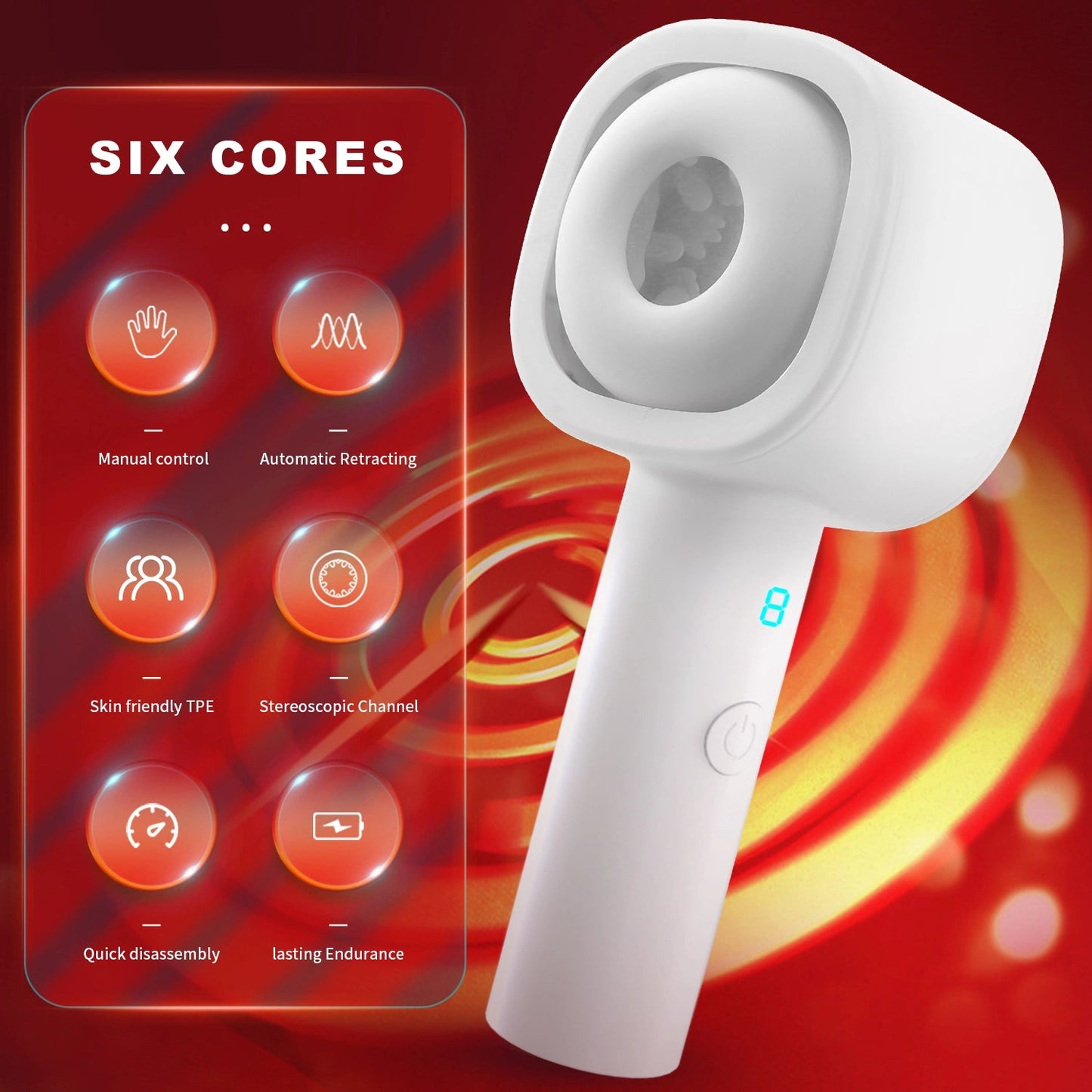 1pc Self - Retractable Male Endurance Trainer - 8 Thrust & Vibration Modes - AAVIBE