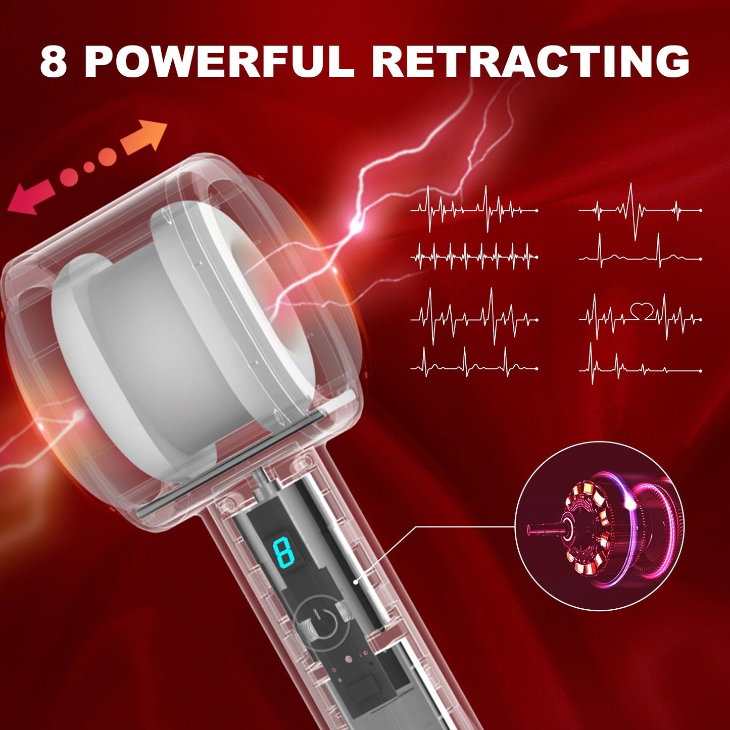 1pc Self - Retractable Male Endurance Trainer - 8 Thrust & Vibration Modes - AAVIBE