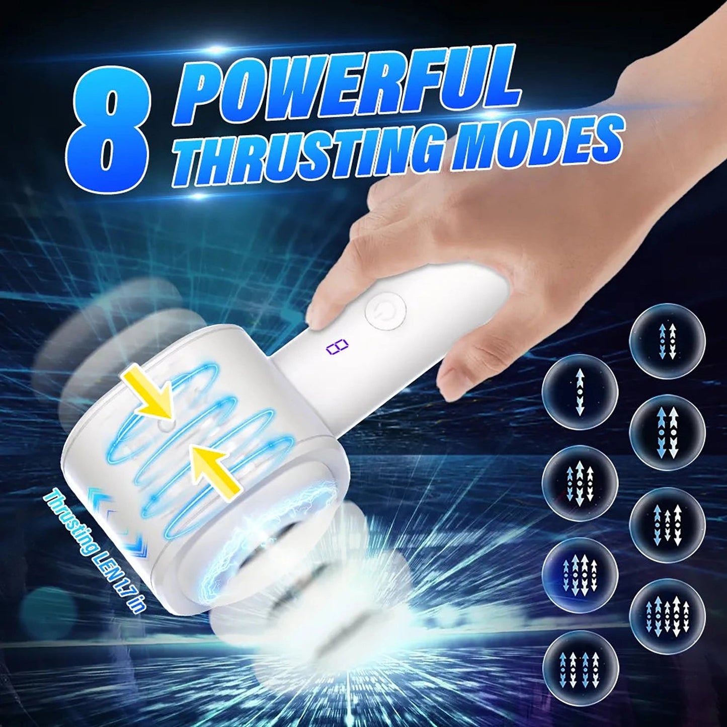 1pc Self - Retractable Male Endurance Trainer - 8 Thrust & Vibration Modes - AAVIBE