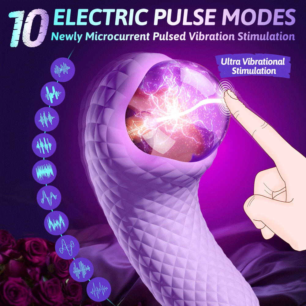 Electric Pulse Vibrator Wand - 10 Modes for G-Spot, Clitoral, Nipple, Anal Stimulation, Magic Wand Small Vibrators for Women Pleasure