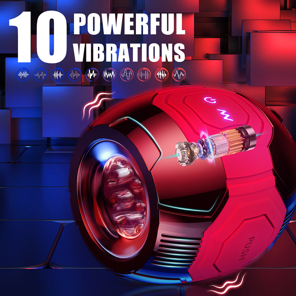 Male Masturbator Sex Toys for Men - Squeezable Penis Training Vibrator with 10 Vibration Modes Pocket Pussys