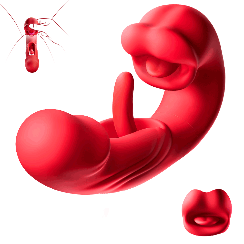 Thrusting Vibrator Sex Toys - 3-in-1 Clit Vibrator with 12 Modes, Tongue Stimulator Dildo for Women's Pleasure