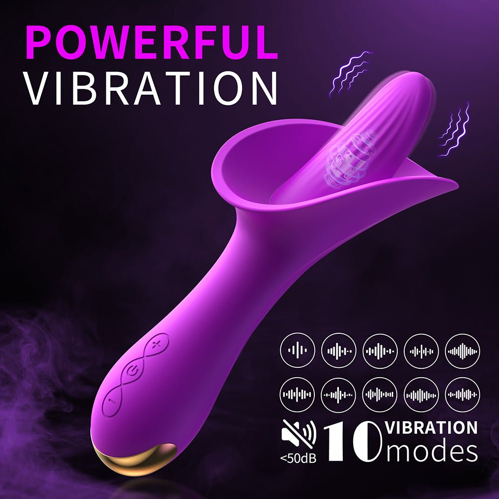 Clitoral Vibrator Rose Toy for Women & Couples,G-Spot Massager with 10 Tongue Licking Vibration Modes