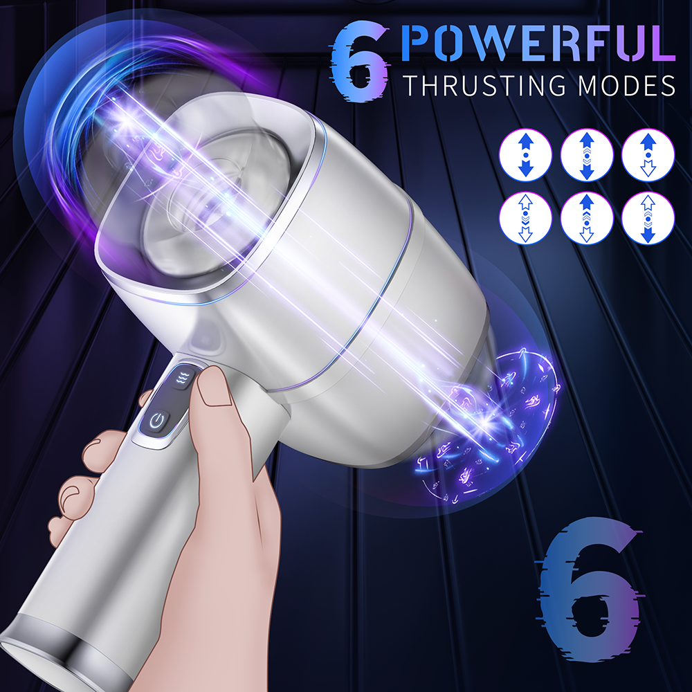 Automatic Male Masturbator,Open-Ended Stroker with 6 Thrusting Modes Male Sex Toy