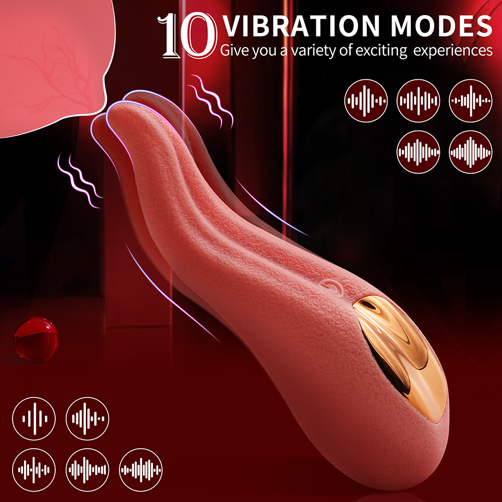 Clitoral Tongue Licking Vibrator, Realistic Vibrator with 10 Vibration Modes, Rose Toy Tongue Vibrator, G Spot Vibrator Waterproof Adult Sex Toys for Women Clitoris Stimulator for Women Pleasur