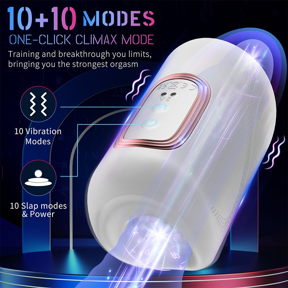 Automatic Male Masturbators Sex Toy - Male Sex Toys for Penis Stroker with 10 Tapping & 10 Vibrating Modes