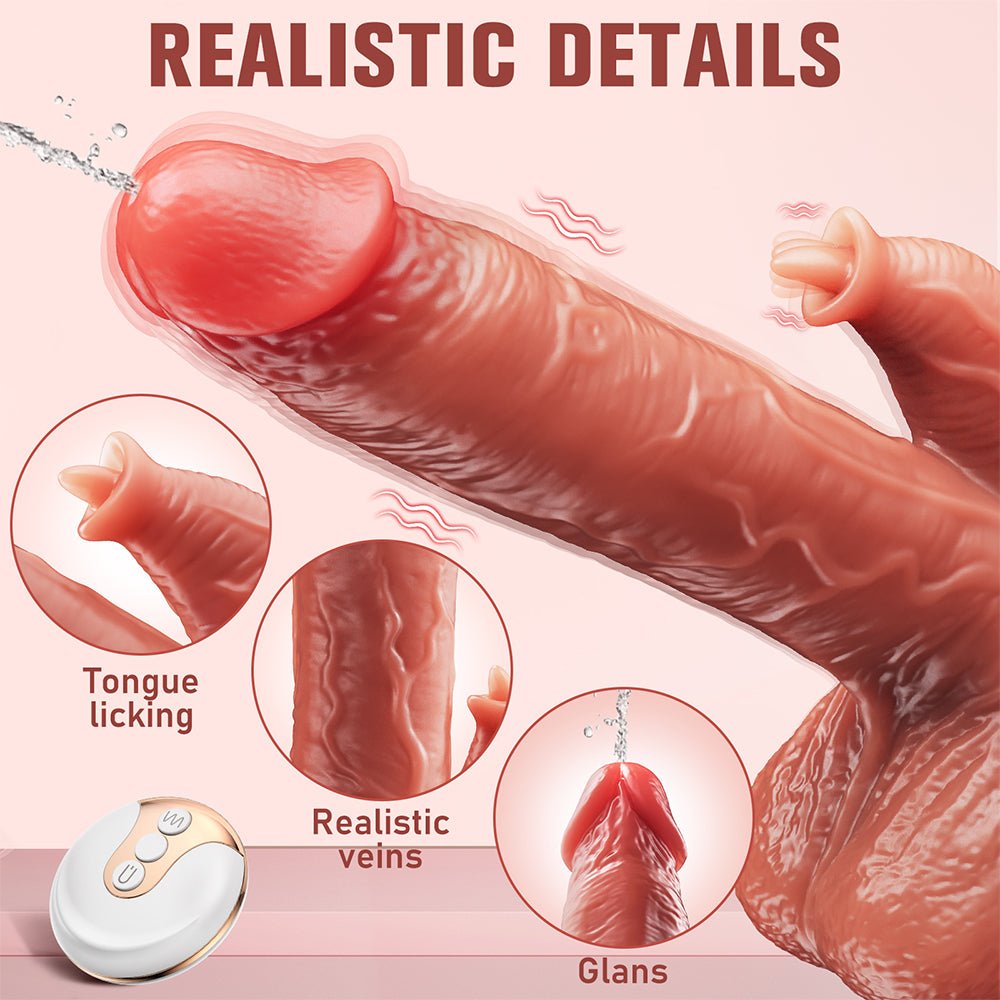 Realistic Vibrating Squirting Dildo for Women - 8.9 inch Ejaculating Dildos Vibrator with 7 Vibration 7 Licking Modes for Clitoral G Spot Stimulation