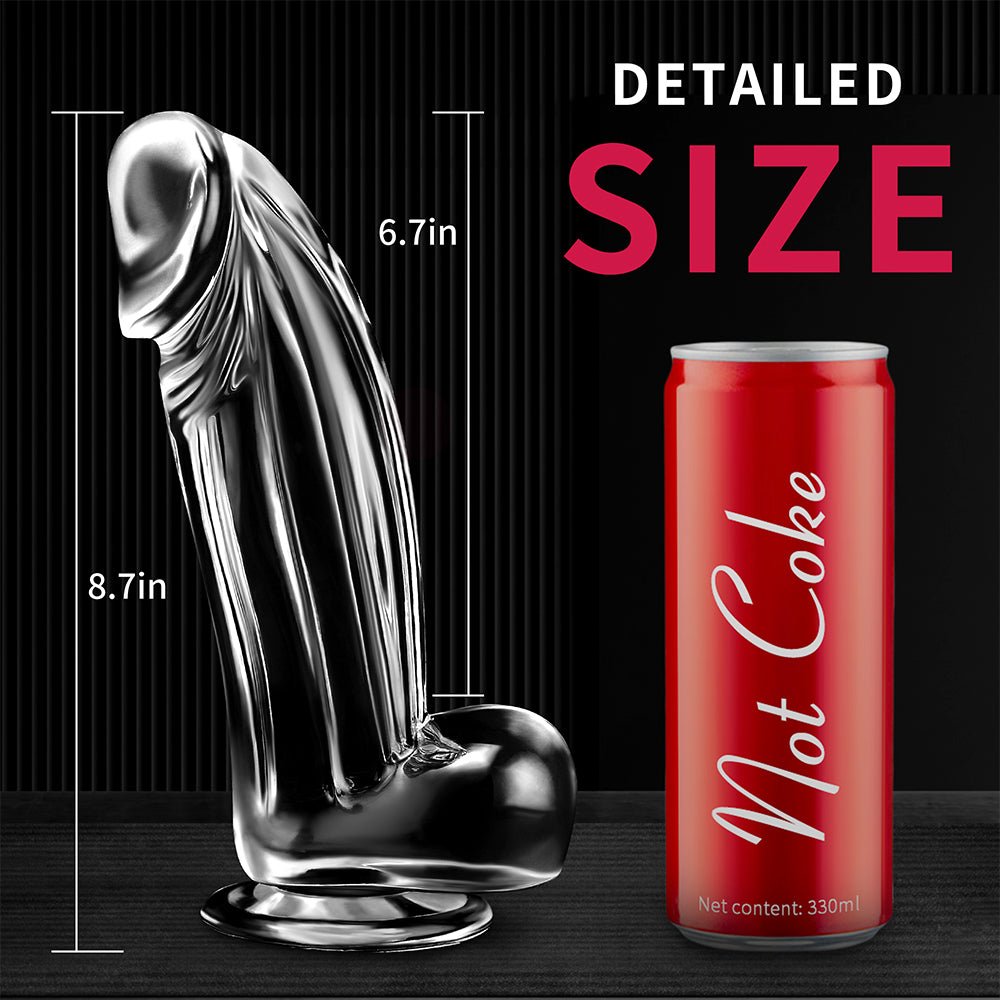 Huge Thick Clear Dildo Sex Toy - 8.7 Inch Big Penis Dildos with Strong Suction Cup