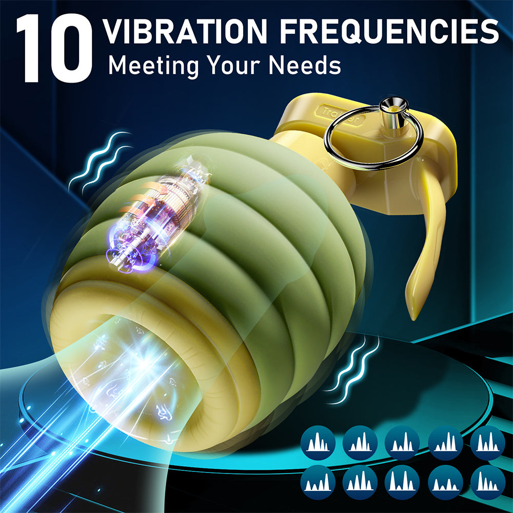 Male Masturbator Male Sex Toys - Adult Toys Male Vibrator with 10 Vibrating Modes for Glans Training & Prolong Endurance for green color
