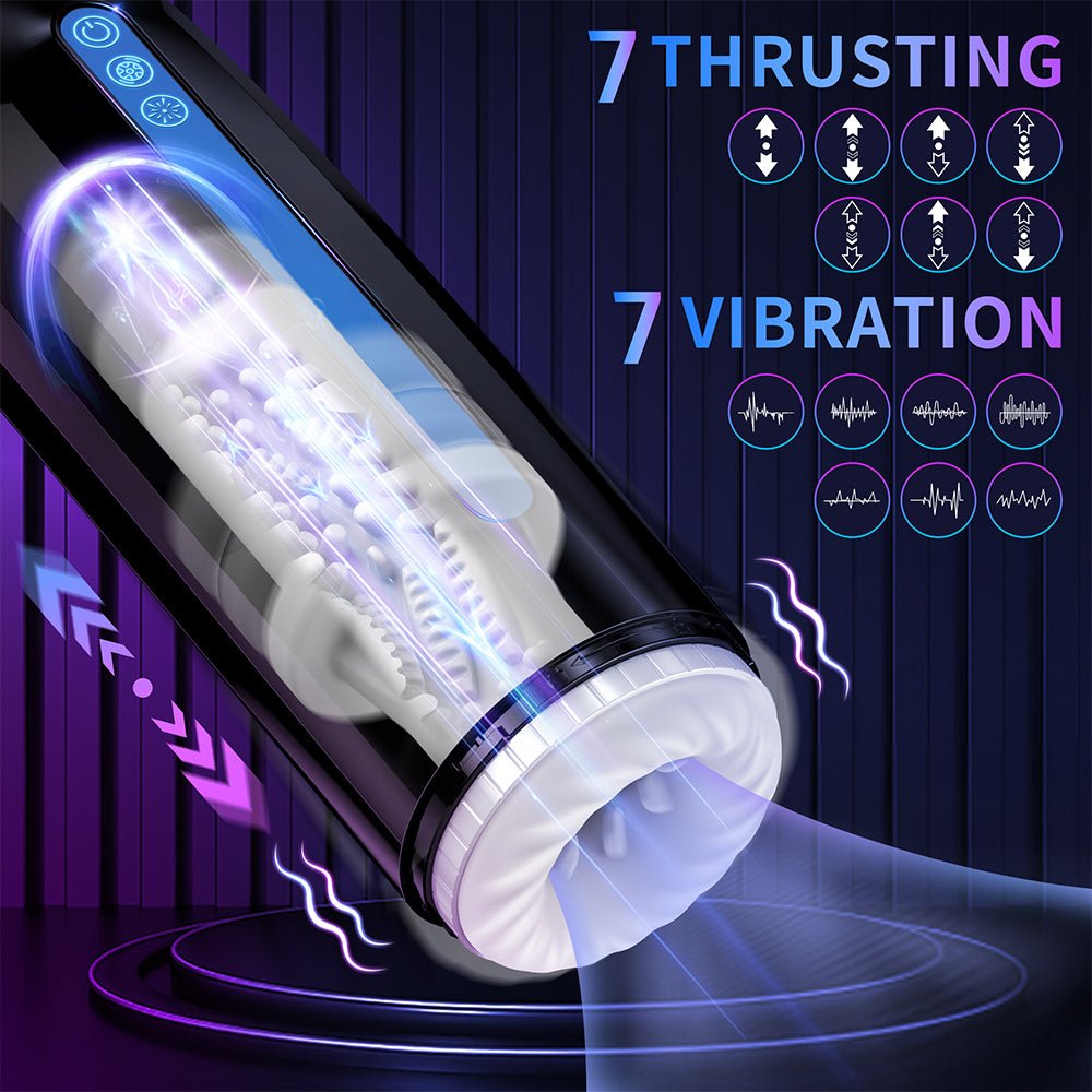 Automatic Male Masturbator,Male Sex Toys with 7 Thrusting & Vibration Modes Electric Pocket Pussy