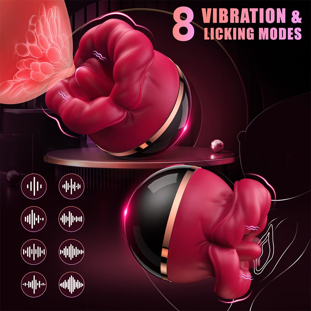 Sex Toys Clitoral Vibrator for Women Rose red Adult Toys with 8 Tongue Licking 8 Vibrating Modes Rose red Sex Stimulator