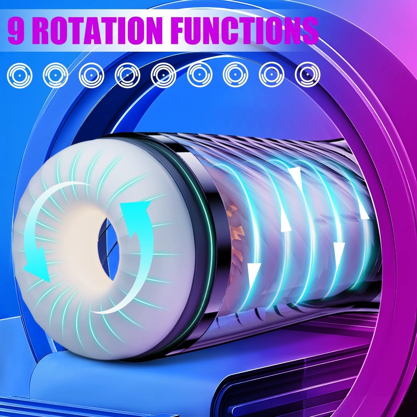 Automatic Male Masturbation Cup - 9 Telescopic + Rotating Modes - AAVIBE