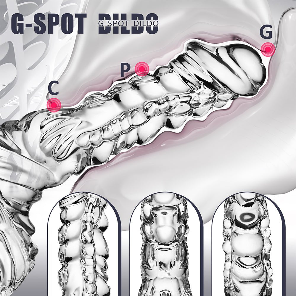 LPJXVU 9 Inch Clear Realistic Dildo, Bad Dragon Dildo with Soft Material and Powerful Suction Cup