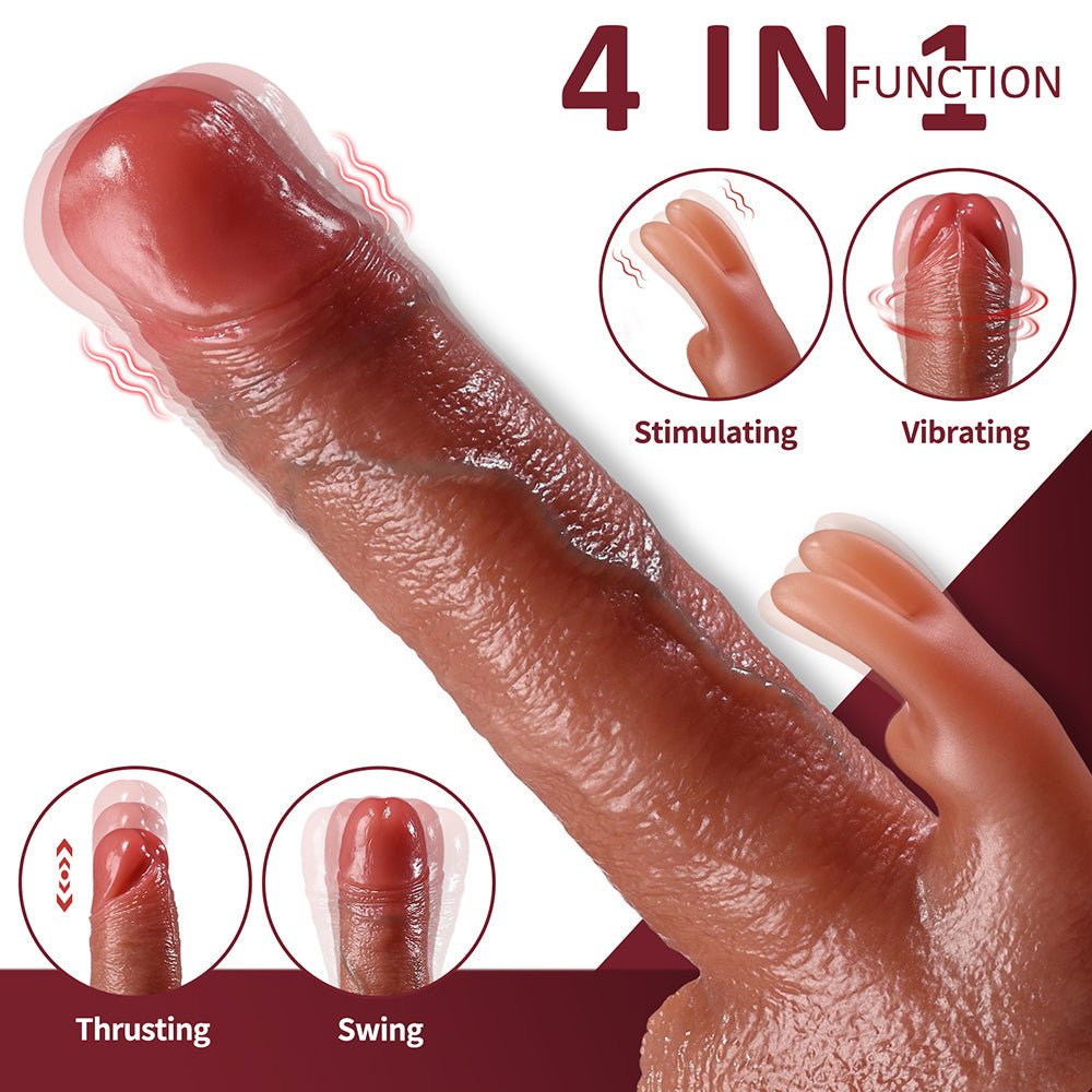 Thrusting Dildo G Spot Rabbit Vibrator Realistic Dildos Clitoral Stimulator with 3 Thrusting and 7 Vibration Modes