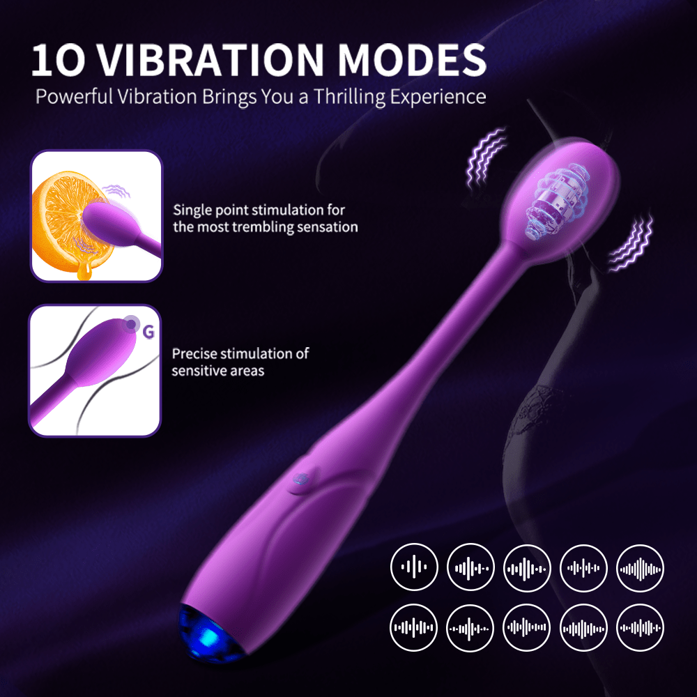 Silicone Clitoral Stimulator with 10 Vibration Patterns for G-spot & Anal