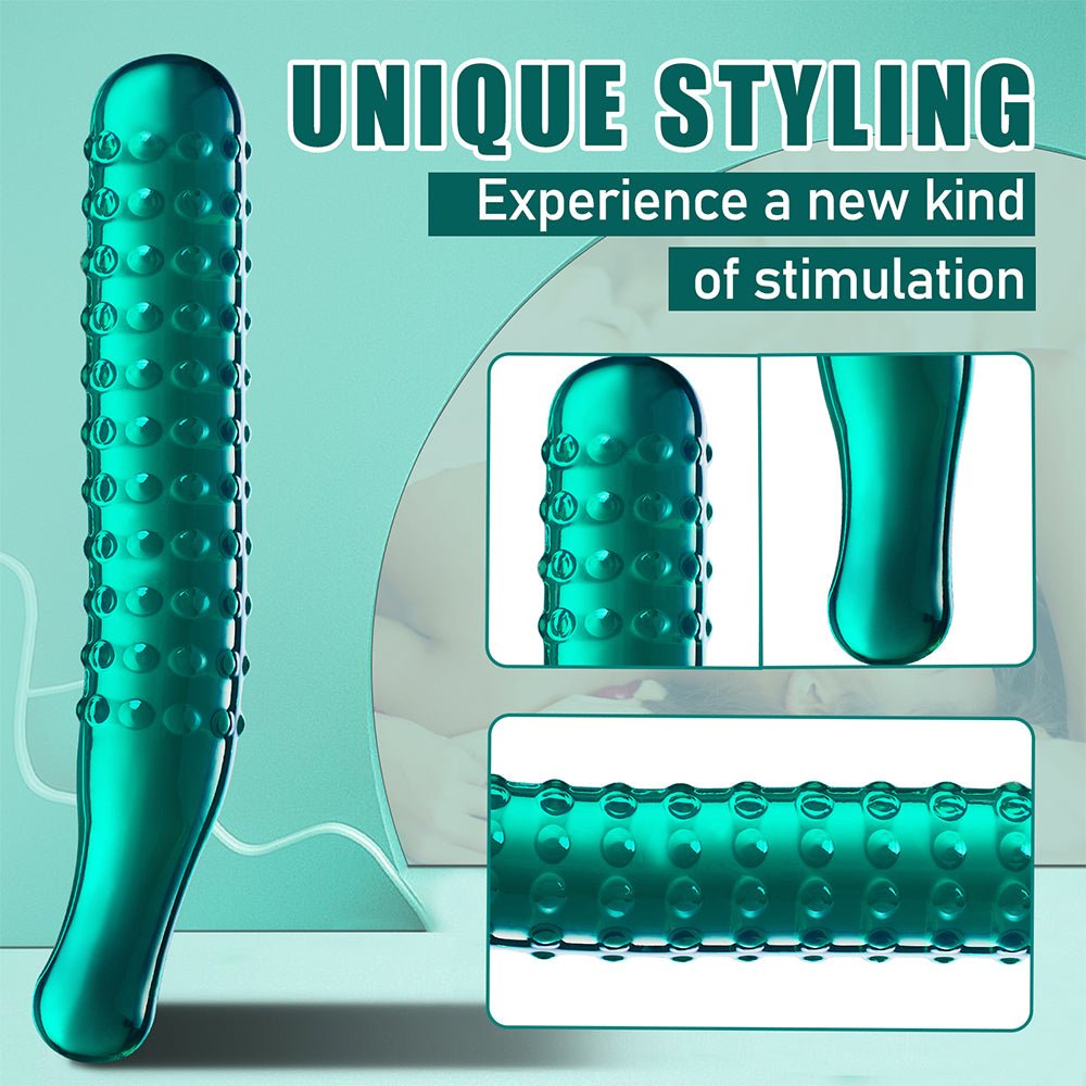 Clear G-spot Dildo: 9.25 Inch Pleasure Wand with Massage Beads Texture