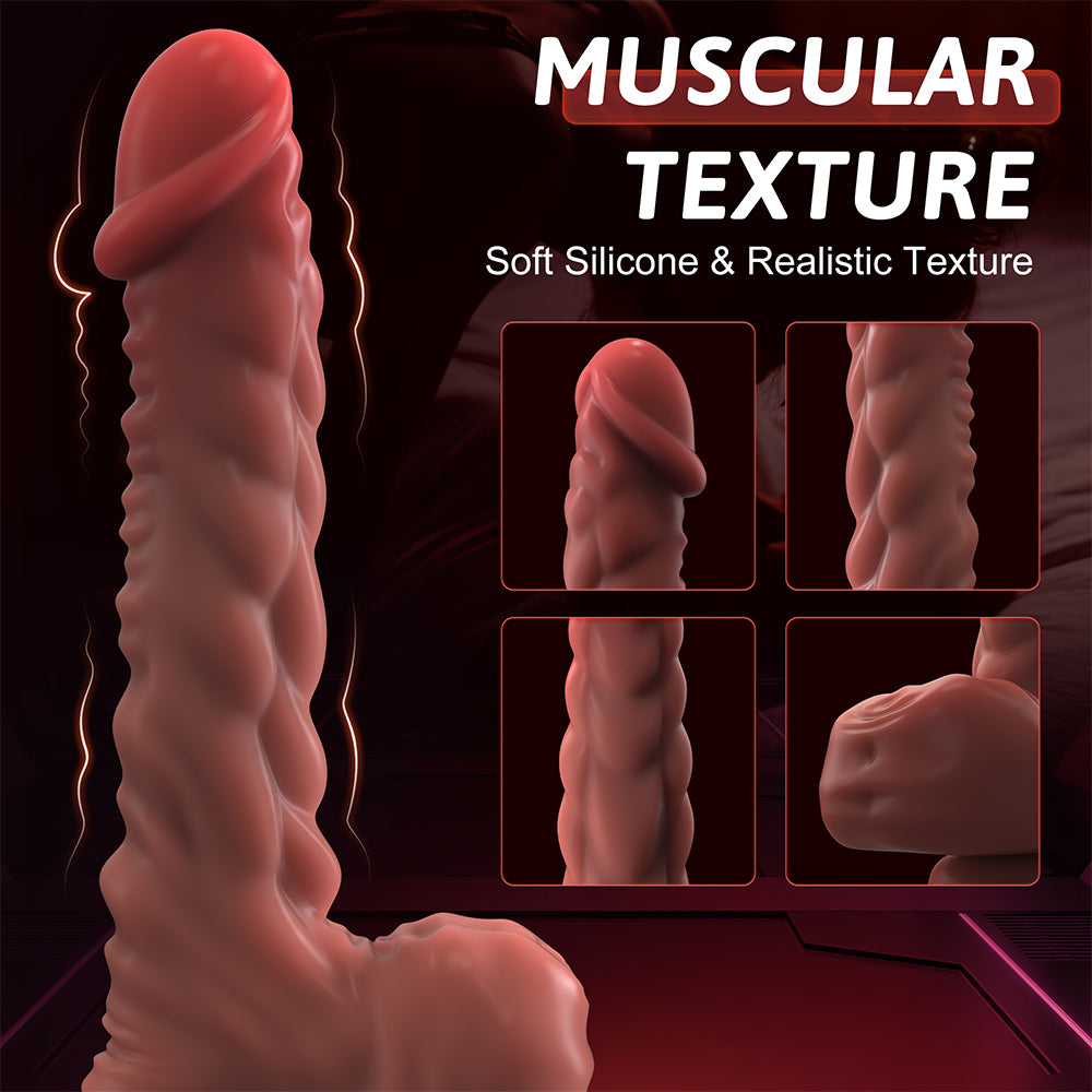 Remote Control Thrusting Dildo Vibrator Sex Toy 9.8 Inch Realistic Dildo with 7 Thrusting Modes, Vibrating Dildo Adult Toys with Strong Suction Cup