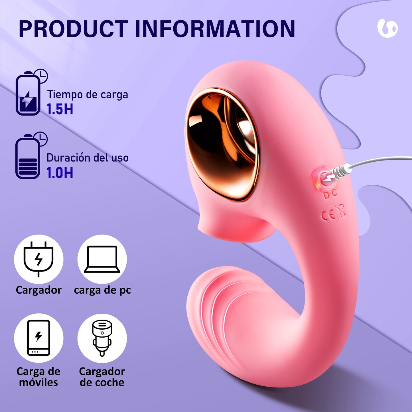 Pink G Spot Vibrator - Double Stimulation Sex Toy with 12 Vibration & Licking Modes