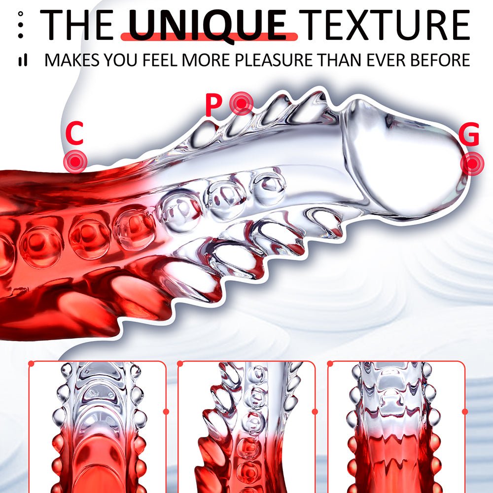 Clear Monster Dildo - 8.8 Inch Realistic G-spot Toy with Suction Cup for Hands-Free Pleasure. Ideal for Adults, Women, Men, and Couples