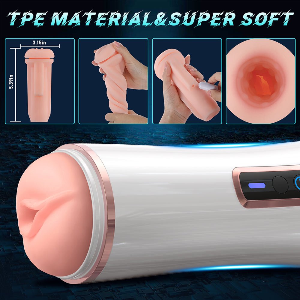 Automatic Male Masturbator Cup - Hands Free Masturbators Stroker with 10 Vibrating Modes Male Pleasure Blowjob Machine