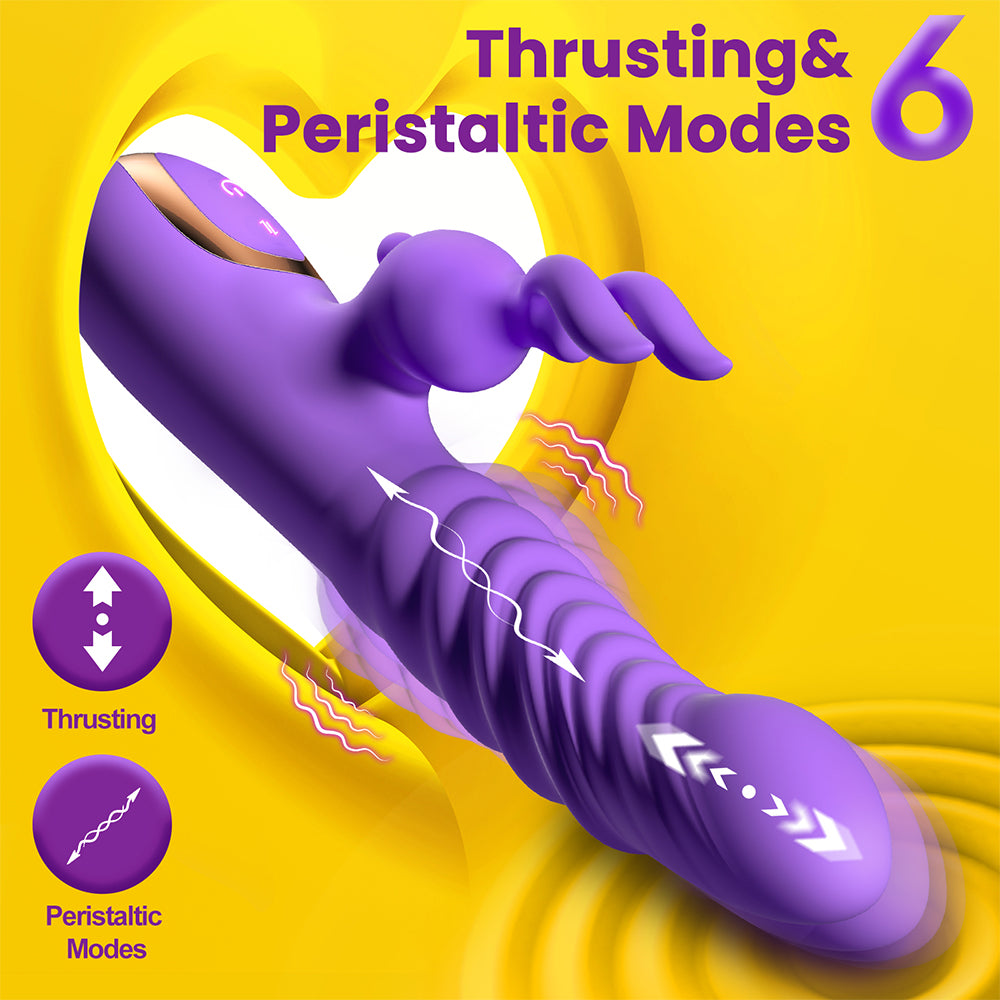 Vibrator Thrusting Sex Toys Dildos - 3 in 1 G spot Vibrators Dildo with 6 Twisting & 6 Vibrating Modes