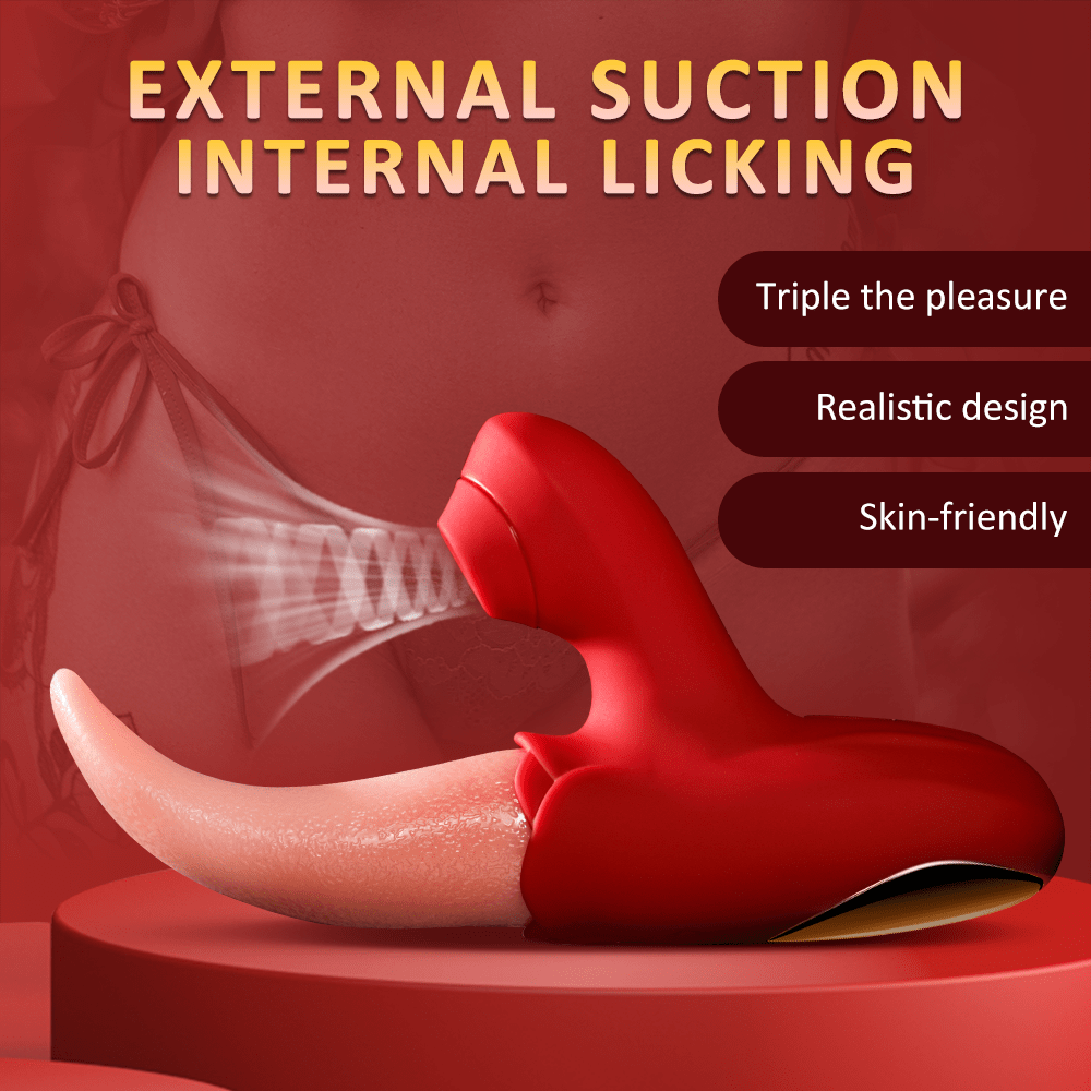 Powerful Stimulation Vibrator: Rose Tongue Licking Clitoris & Nipple Stimulation Toy