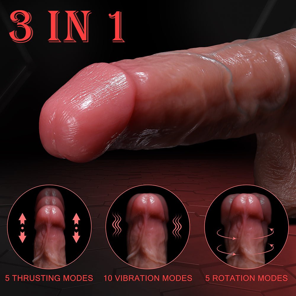 Realistic Thrusting Dildo Vibrator Sex Toy - App and Remote Control Dildos with 5 Thrusting 10 Vibrating Modes Strong Suction Cup