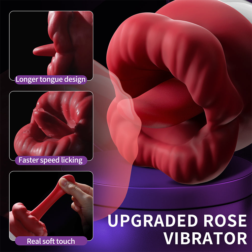 Rose Sex Toys Vibrator for Women - Adult Toys with 10 Vibrating & 10 Tongue Licking Modes