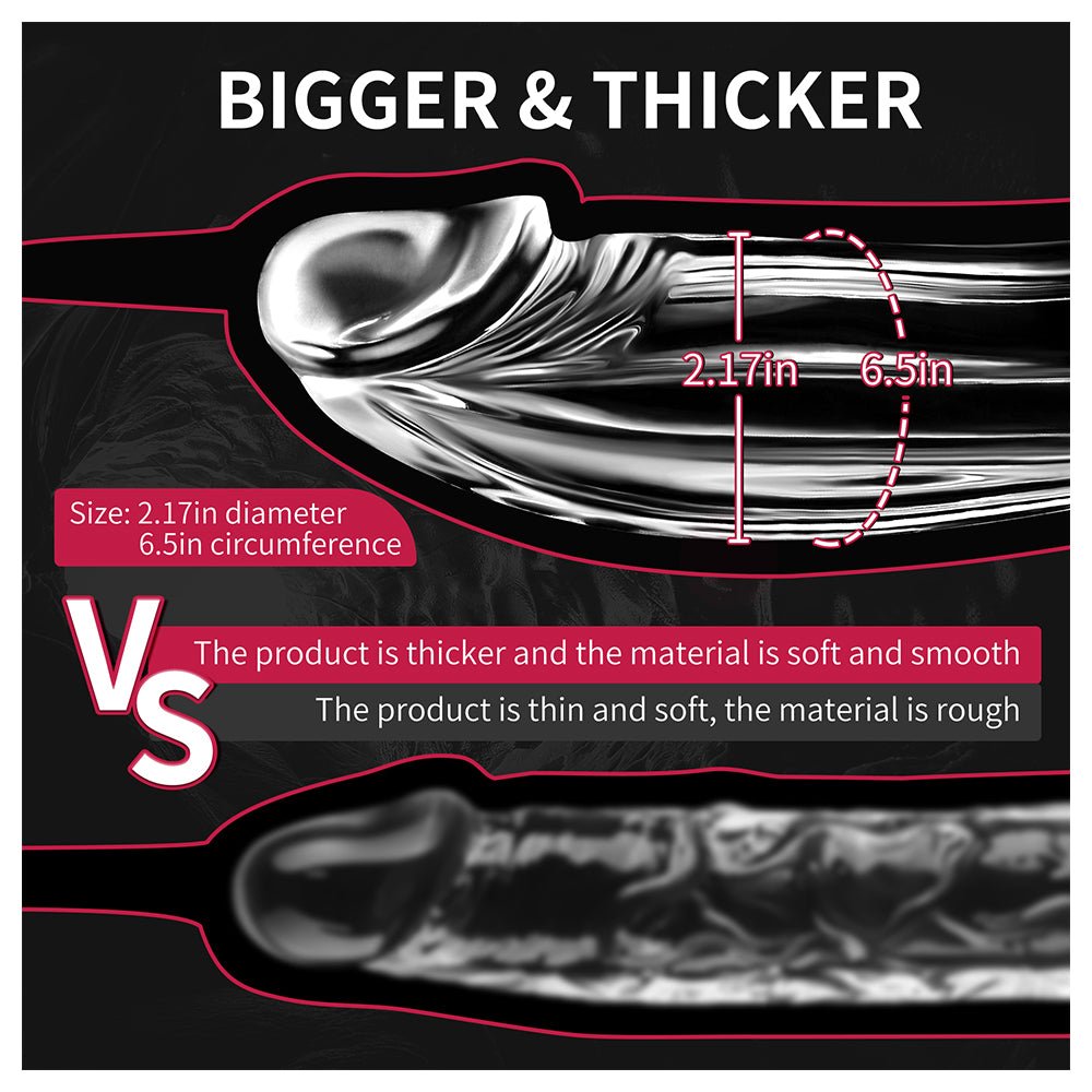 Huge Thick Clear Dildo Sex Toy - 8.7 Inch Big Penis Dildos with Strong Suction Cup