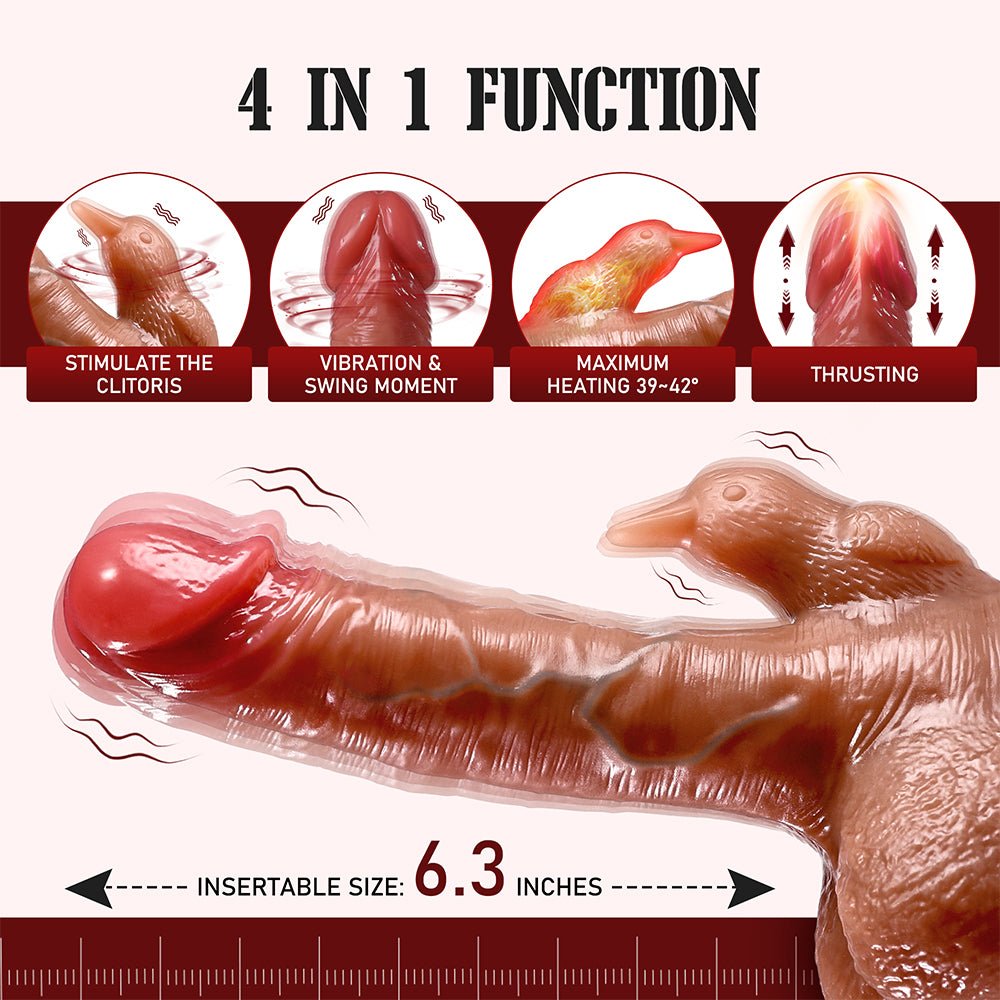 Thrusting Dildo Vibrator Adult Toys - 4 in 1 Realistic Dildos Anal Toys with 3 Thrusting & 7 Vibrating Modes