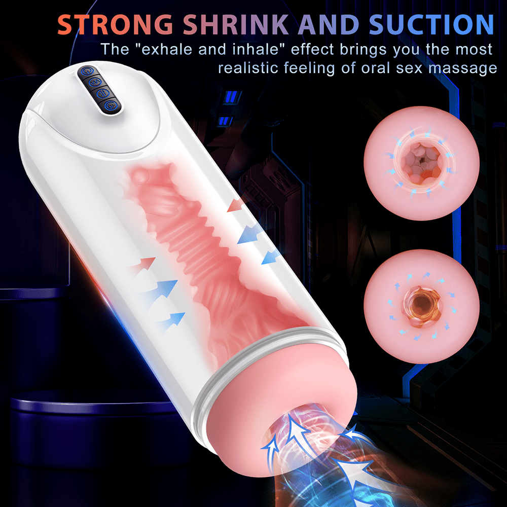 Multi-Function Male Masturbator - 4 Thrusts & 4 Suctions & 10 Vibration Modes