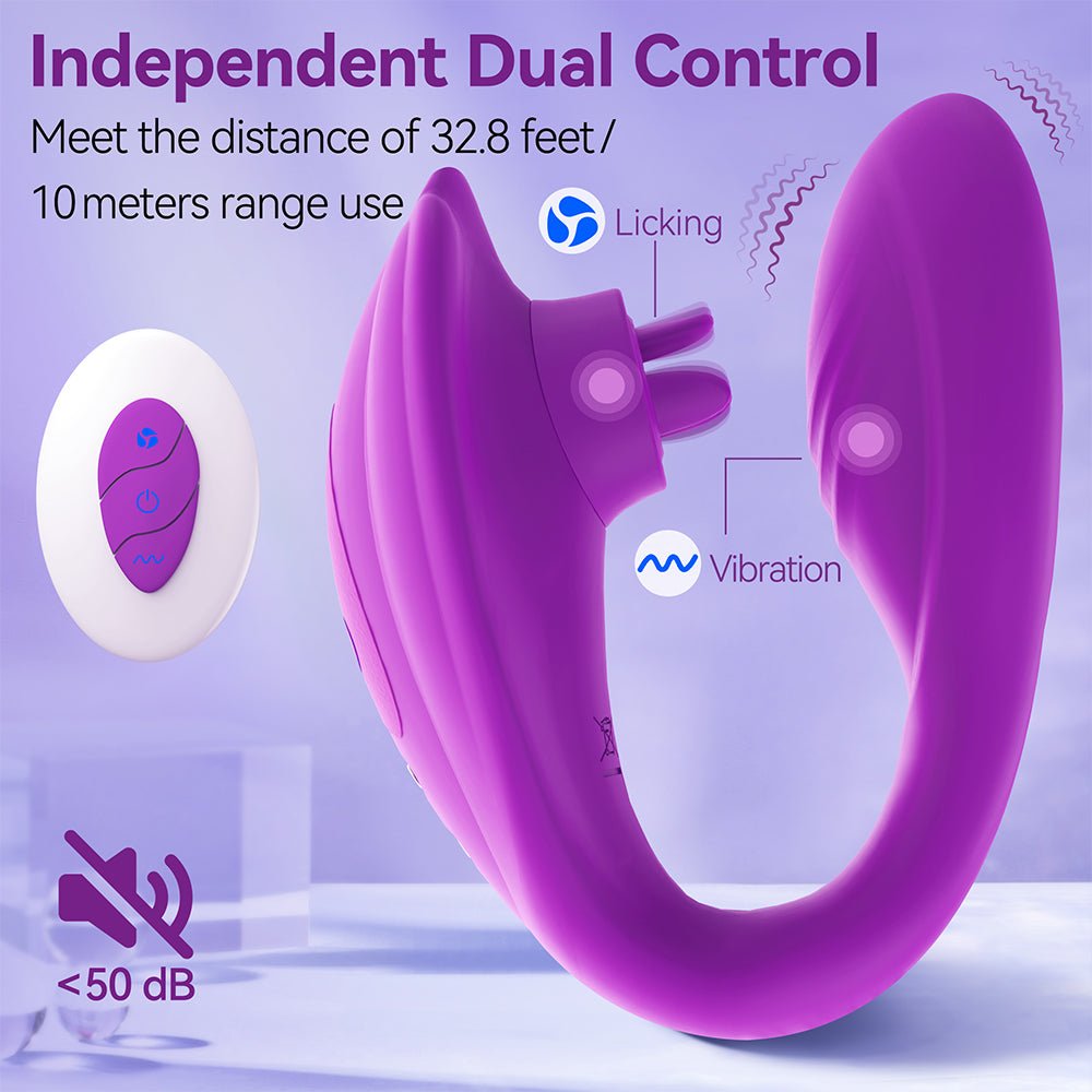 Remote Clitoral G-Spot Vibrator,Couples Vibrator with 10 Tongue Licking and 10 Vibration Modes Female Stimulator